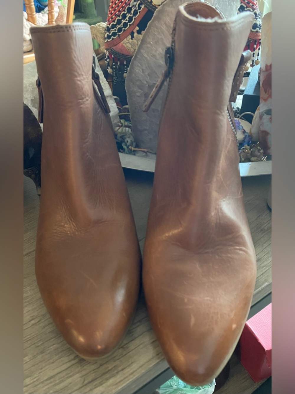Frye Judith Double Zip Leather Ankle Boots – 7.5M